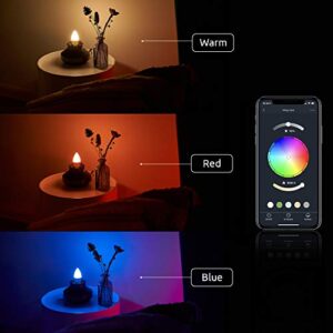 LUMIMAN Candelabra Smart Bulb E12 LED Smart Light Bulbs WiFi RGB Color Changing Smart Lights That Work with Alexa Google Home Music Sync Tunable White 5W 400lm No Hub Required 1 Pack