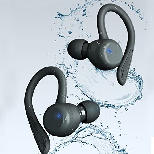 MIANHT Noise-canceling Running Headphones Wireless Earbuds with Earhooks ​Over Ear Sport Headphones Sweatproof Earphones Workout Jogging Gym