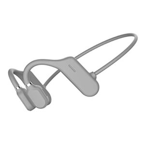 bone conduction headphone open ear wireless headphones hifi stereo buletooth earphone with mic for sports fitness (grey)