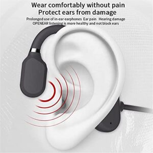 Bone Conduction Headphone Open Ear Wireless Headphones HiFi Stereo Buletooth Earphone with Mic for Sports Fitness (Grey)