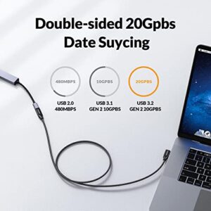 iDsonix USB C Extension Cable - Right Angle 1.6Ft USB C Extender Cable Support 20Gbps USB 3.2 Gen2x2 / 4k@60Hz / 100W Fast Charging for USB C Hub/Dell XPS/MacBook/iPad Pro, Nylon Braide