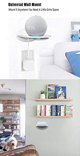 Universal Wall Mount Holder,Small Wall Shelf,Wall Mount Shelves for Echo Dot 5th / 4th Gen & 3rd Gen and Google Home & Nest WiFi,with Cord Management,Small Space Solutions for Anything Up to 10lbs