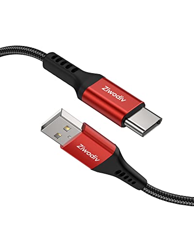 ziwodiv USB-C Cable, 2M/3.1A Type C to Type C Cable Nylon Braided USB A to USB C Cable, Fast Charging Cable Compatible with Samsung Galaxy S22 S21 S10 S9 Note 9 8, MacBook, iPad, Huawei, Xiaomi, Sony