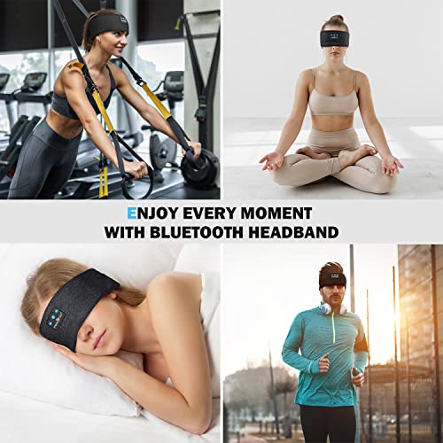 MUSICOZY Sleep Headphones, Bluetooth Headband Unique Gifts for Men Women, Ultra Soft Sleeping Headphones Wireless Music Headband Headphones for Yoga Sports Side Sleep Cool Tech Gadgets Gifts, 2 Packs