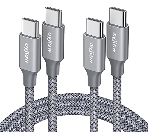 eyjiew Long USB C to USB C Cable [12FT, 2-Pack], 60W PD Type C to C Fast Charging Cord for Samsung Galaxy S22 Ultra S22+ S21+ S21 Ultra S20 S20+ S10 Note 20 10 A73 A71 A53, Pixel 7 7pro 6 6a 4a 2 XL