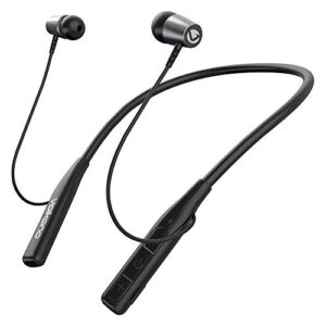 volkano wireless sports earphones w/google assistant/siri, 8-hr playtime audífonos inalámbricos, flexible neckband bluetooth earbuds, compatible w/iphone/android, hands-free [black] – aeon+ series
