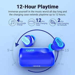 233621 Droplet True Wireless Earbuds, CVC 6.0 Call Noise Cancelling Headphones, IPX5 Waterproof Bluetooth 5.0 Earphones Touch Control, Stereo Sound, Comfortable fit for Home, Office, Gym (Blue)