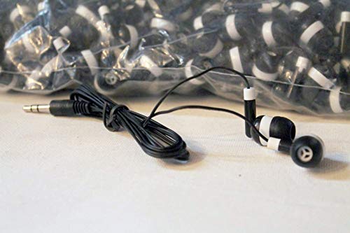 Bulk Wholesale Lot of 25 Black/White Earbuds Headphones