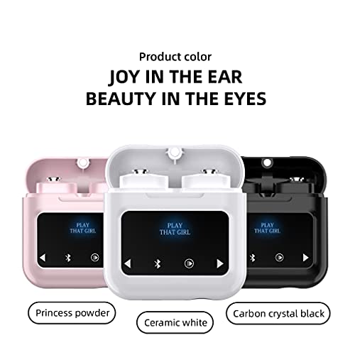 2 in 1 MP3 Player Combo Bluetooth Wireless Earbuds,TWS Bluetooth Earphones with TF Card Slot,30H Playtime with Charging Case Built-in Touch Control LED Screen for Sports Workout Hiking(Pink)