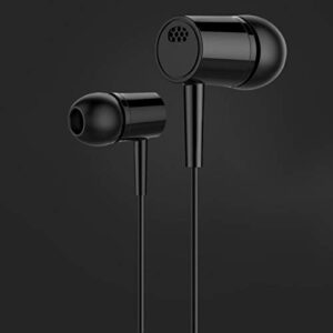 MOHALIKO Earbuds, Earbud Headphones with Microphone, D21 Universal 3.5mm Dual Speakers Heavy Bass Dynamic in-Ear Sport Wired Earphone for Various Mobile Phones, Christmas Black