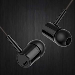 MOHALIKO Earbuds, Earbud Headphones with Microphone, D21 Universal 3.5mm Dual Speakers Heavy Bass Dynamic in-Ear Sport Wired Earphone for Various Mobile Phones, Christmas Black