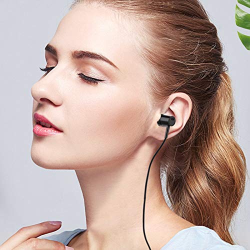 MOHALIKO Earbuds, Earbud Headphones with Microphone, D21 Universal 3.5mm Dual Speakers Heavy Bass Dynamic in-Ear Sport Wired Earphone for Various Mobile Phones, Christmas Black