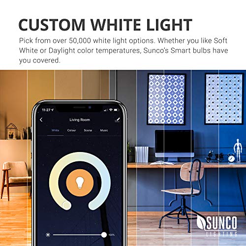 Sunco Lighting Smart Globe Bulbs G25 LED, Alexa Compatible LED Decorative Round Vanity Bulbs, 5W, Color Changing RGBCW, Dimmable WiFi Vanity Smart Bulbs for Amazon Alexa, Google Assistant, 2 Pack