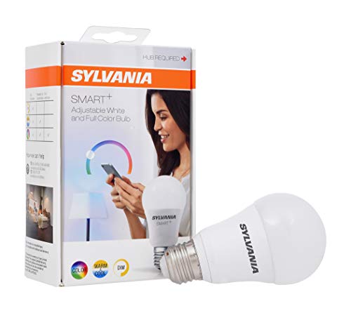 SYLVANIA SMART+ ZigBee Full Color and Tunable White A19 LED Bulb, Works with SmartThings, Wink, and Amazon Echo Plus, Hub Needed for Amazon Alexa and Google Assistant, 1 pack