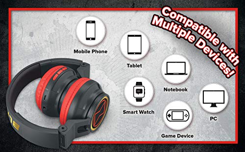 eKids Black Widow Kids Bluetooth Headphones, Wireless Headphones with Microphone Includes Aux Cord, Volume Reduced Kids Foldable Headphones for School, Home, or Travel