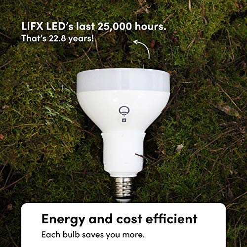 LIFX Color BR30 (Nightvision Edition), 1100 lumens E26, Wi-Fi Smart LED Light Bulb, Full Color and Whites, No Bridge Required, Works with Alexa, Hey Google, HomeKit and Siri (1-Pack)