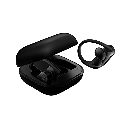 COBY True Wireless Sport Earbuds 15 Hours, Charging Case, Playback Controls, Siri and Google Assistant, Auto Bluetooth 5.0 Pairing, for Gym, Running, Workout - Works with iPhone, Android, iPad (Black)