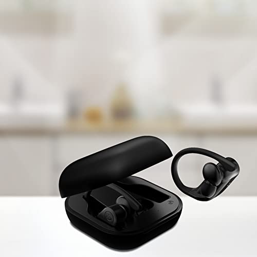 COBY True Wireless Sport Earbuds 15 Hours, Charging Case, Playback Controls, Siri and Google Assistant, Auto Bluetooth 5.0 Pairing, for Gym, Running, Workout - Works with iPhone, Android, iPad (Black)