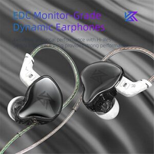 YINYOO KZ EDC Earbuds Wired in Ear Earphones Comfortable Headphones with 10mm Dynamic Driver, Detachable Cable for Android Sports (with mic, Black)