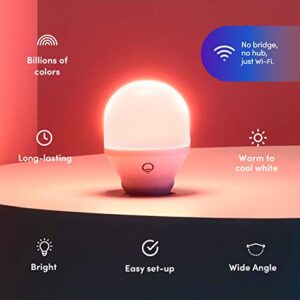 LIFX Color A19 800 lumens, Billions of Colors and Whites, Wi-Fi Smart LED Light Bulb, No Bridge Required, Works with Alexa, Hey Google, HomeKit and Siri (2-Pack)