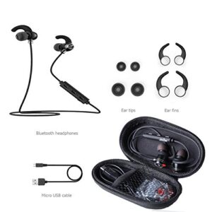 Wireless Bluetooth Headphones, Ipx5 Waterproof Wireless Earbuds, Cvc6.0 Noise Canceling Headphones with Microphone, Suitable for Outdoor, Running, Gym -X5/Black