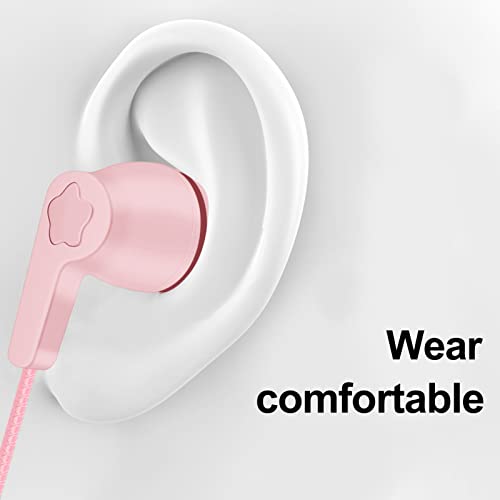 areclern Wired Earbuds with Microphone Noise Canceling Earbud Heavy Bass Stereo Earphones in-Ear Lightweight 3.5mm Gaming Sports Headphone for Students Girls Boys Black