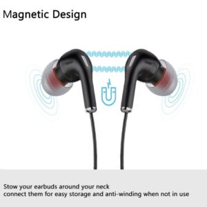 JKIKL Earbuds Neckband Headset Built-in Noise Cancelling Microphone, Long Battery Life Neck Headphones for Exercise.Audio Books,Video Conference