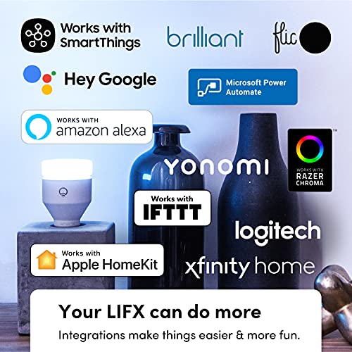 LIFX Clean, A19 1100 lumens, Full Color with Antibacterial HEV, Wi-Fi Smart LED Light Bulb, No Bridge Required, Compatible with Alexa, Hey Google, HomeKit and Siri (2-Pack)