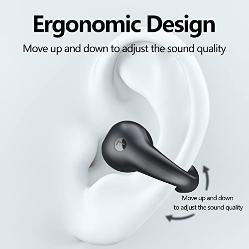 Bluetooth 5.3 Wireless Headphones, Hifi Sound Earbuds with Microphone Sports Waterproof, Super Long Battery Life Digital Display Headphones, Christmas Birthday Gift for Adult Kids (Black)