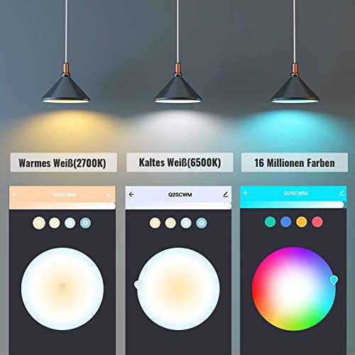 Smart Candelabra LED Bulb, E12 WiFi-Bluetooth Chandelier Light Bulb, Compatible with Alexa Google Home, Tunable White 2700K-6500K & RGB Candle Bulb, Music Sync 5W 400 Lumens