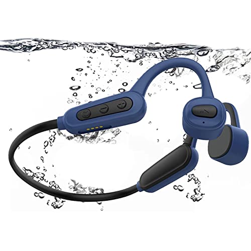 ESSONIO Swimming Headphones Bone Conduction Headphones Bluetooth IPX8 Waterproof Headphones for Swimming Open Ear Headphones with 32G Memory (Black)