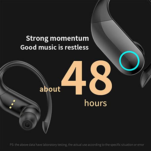 SMIDOW Wireless Earbuds Digital Power Display Bluetooth Headphones Built-in Microphone 5.2 Binaural in-Ear Sports Waterproof Noise Cancellation, Compatible for iPhone Android (Black F)