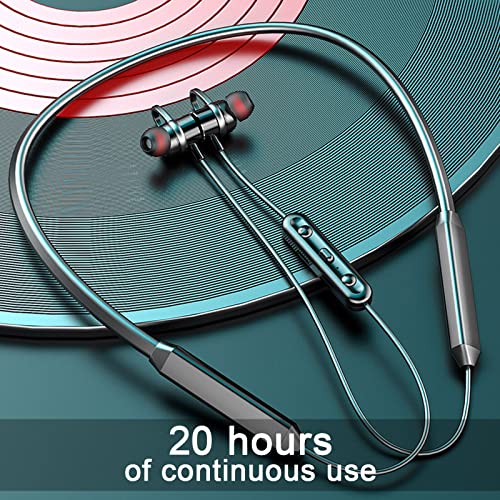 Qiopertar Bluetooth Neckband Headphones HD Stereo Clear Sound Sporty and Ergonomic Neck Hanging Design Noise Cancelling Mic Wireless Earphones for Workouts Home Party Sports