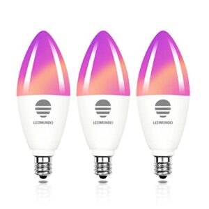 Smart Light Bulbs, White Light 2700k-6500k 600LM - 6W LED Candelabra Bulb E12 Base - 60W Equivalent - WiFi Light Bulb - B11 RGB Color Changing Bulb, Compatible with Alexa Google Assistant, 3 Pack