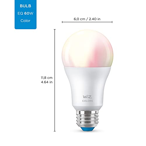 WiZ Connected 2-Pack Color 60W A19 Smart WiFi Light Bulb, 16 Million Colors, Compatible with Alexa and Google Home Assistant, No Hub Required