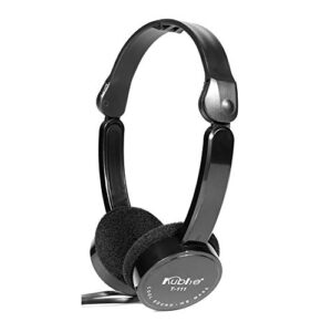 baost retractable foldable over-ear headphone folding lightweight wired headset with mic stereo bass compatible with 3.5mm devices black