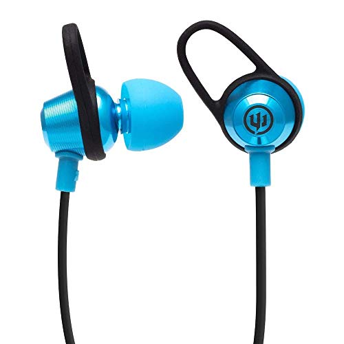 Wicked Audio Bandido Wireless — Bluetooth Earbuds with Microphone and Track Control — Wireless Headset with Metal Housing, Loop and Fin Attachments and Enhanced Bass — Blue