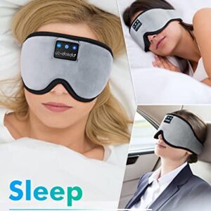 Sleep Mask with Bluetooth Headphones,LC-dolida Sleep Headphones Bluetooth Sleep Mask 3D Sleeping Headphones for Side Sleepers Best Gift and Travel Essential (Grey)