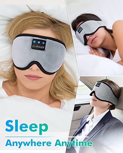 Sleep Mask with Bluetooth Headphones,LC-dolida Sleep Headphones Bluetooth Sleep Mask 3D Sleeping Headphones for Side Sleepers Best Gift and Travel Essential (Grey)