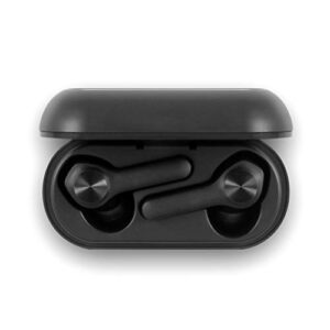 aluratek bluetooth 5 true wireless earbuds with built-in microphone and rechargeable case for smartphone, iphone (abhtws01f), black