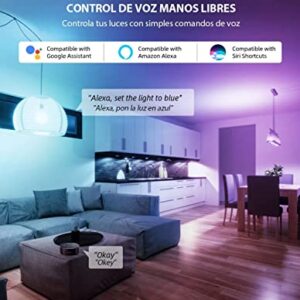 Smart Light Bulbs 8Pack,100W Equivalent Smart Bulb Work with Alexa Google Assistant, RGB Color Changing WiFi Bulb, Music Synic 2.4GHz WiFi & Bluetooth Multicolor A19 E26 110V Dimmable Light Bulbs