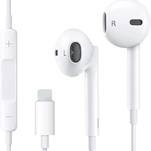 Headphones Earbuds Wired Earphones with Built-in Microphone and Volume Control, Compatible with iPhone 12/11 Pro Max/Xs Max/XR/X/7/8 Plus