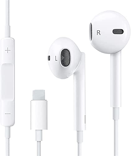 Headphones Earbuds Wired Earphones with Built-in Microphone and Volume Control, Compatible with iPhone 12/11 Pro Max/Xs Max/XR/X/7/8 Plus