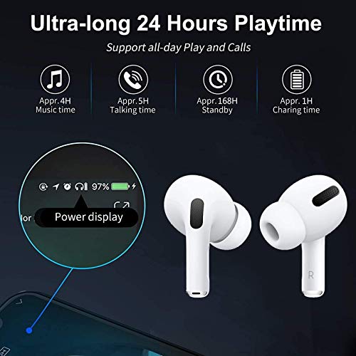 YZJSM Headphones,Noise Canceling Bluetooth Headphones Stereo Waterproof in-Ear,Sports Bluetooth Headphones with Mini Charging Case and Built-in Microphon,for Women and Men,for iPhone Android