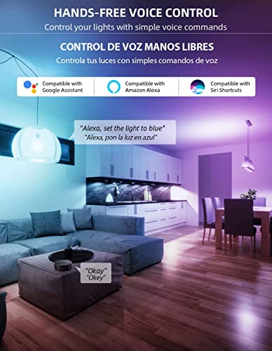 OHLUX Smart WiFi Light Bulbs, 900LM 10W (100W Equivalent) Compatible with Alexa Google Home Siri, WiFi Color Changing LED Light Bulbs, 16 Million DIY RGB Light Bulbs, A19 E26 8Pack