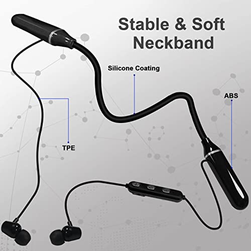 Conchpeople Neckband Bluetooth Headphones Deep Bass Neckband Headphones with Noise Cancelling Mic, V5.1 Wireless Bluetooth Earbuds 180H Playtime, IPX7 Waterproof for Sports