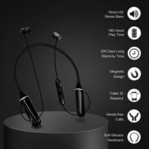 Conchpeople Neckband Bluetooth Headphones Deep Bass Neckband Headphones with Noise Cancelling Mic, V5.1 Wireless Bluetooth Earbuds 180H Playtime, IPX7 Waterproof for Sports