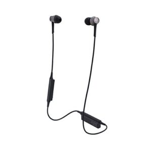 audio-technica ath-ckr55btbk sound reality bluetooth wireless in-ear headphones with in-line mic & control, black