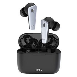 somic wireless earbuds bluetooth, noise cancelling earbuds, 6 microphone stereo earphones with 36h playtime and charging case