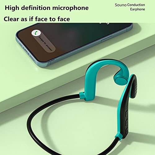 Bone Conduction Headphones, Wireless Earbuds Bluetooth 5.2 Headphones, Open Ear Sports Headset with Mic, Sweatproof Sports Earphones for Running, Cycling, Driving, Gym, 10Hr Playtime (Blue)